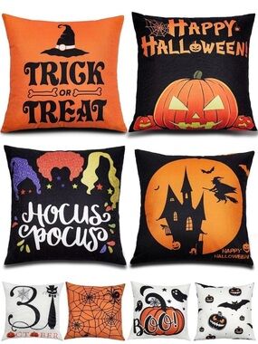 Double side print set of 4 Halloween pillow covers